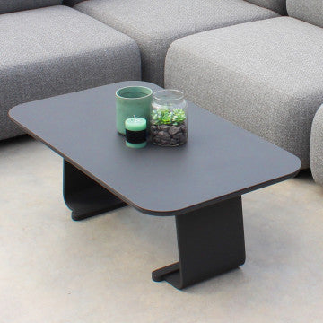 Tavolino ovale struttura alluminio 60x100x45 cm design moderno