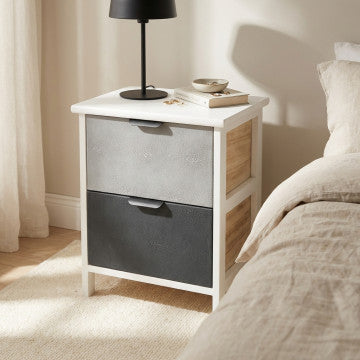 Mobiletto in legno con 2 cassetti, 34x25x43,5 cm, peso 3 kg