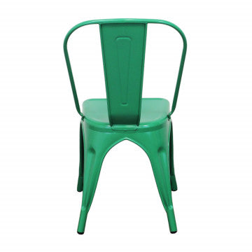 Sedia in metallo verde, seduta e struttura, 35x45x85 cm, 4 kg
