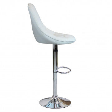 Sgabello regolabile in metallo e ecopelle, altezza 95-116 cm