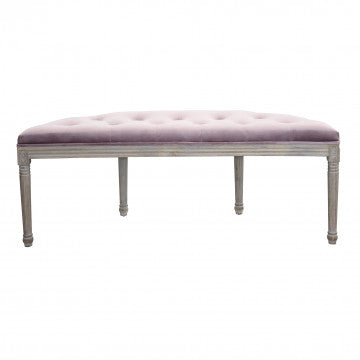 Panca in legno rivestita velluto rosa 125x45x48 cm peso 7,7 kg
