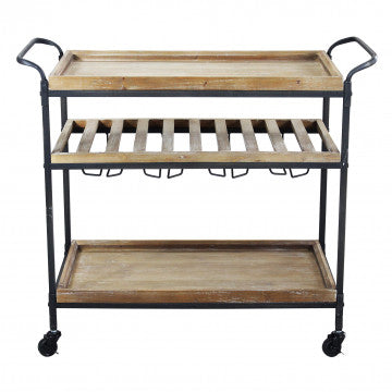 Mobile in ferro e legno con 3 ripiani 87,3 x 42,5 x 77 cm