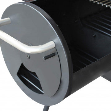Barbecue a carbonella con affumicatore, struttura acciaio nero 110x64x113,5 cm