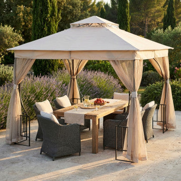 Gazebo struttura metallo 3x3 m telo poliestere 180gr antivento