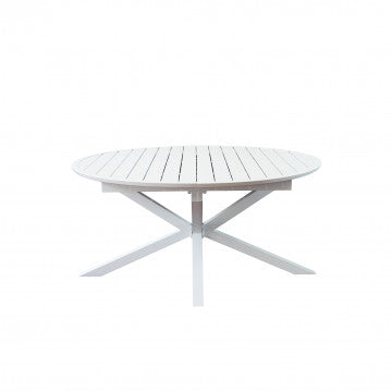 Tavolo rotondo allungabile in alluminio verniciato 150/204 cm diametro