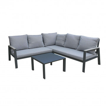 Salotto Angolare Surabaya Poliestere Antracite 213x86x82h cm