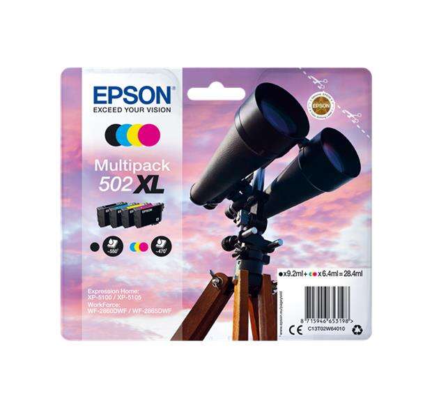 Epson 502XL Confezione 4 Cartucce d'Inchiostro Originali - C13T02W64010