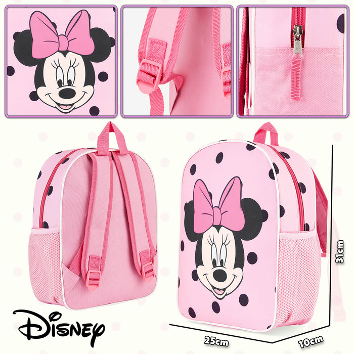 Zainetto Disney bambina: Stitch, Frozen, Minnie; per asilo e viaggi; rosa Minnie.