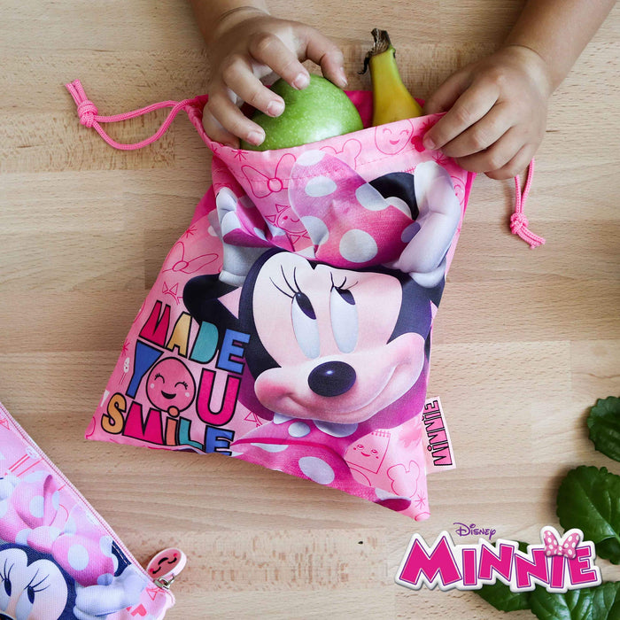 BONNYCO Zaino e Astuccio Scuola Elementare 3D Minnie Mouse - Set per Bambini da 3 Anni