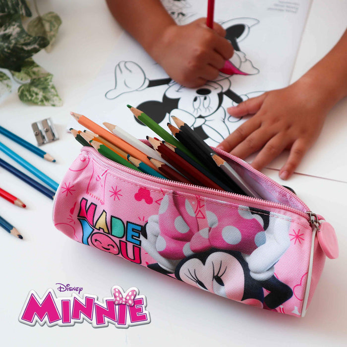 BONNYCO Zaino e Astuccio Scuola Elementare 3D Minnie Mouse - Set per Bambini da 3 Anni