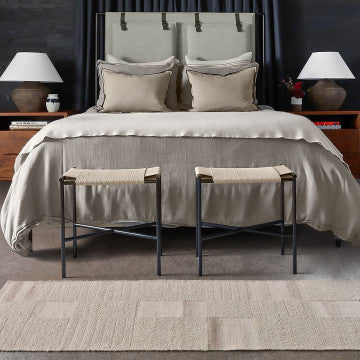 Tappeto in lana e poliestere beige 120x180 cm spessore 1 cm