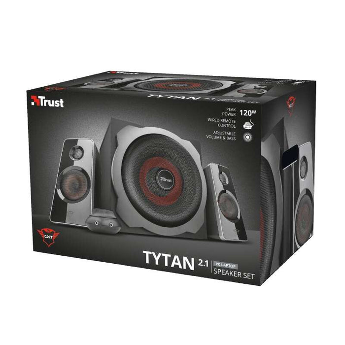 Trust Gaming GXT 38 Tytan Altavoces 2.1 120W - Subwoofer de Madera 30W - Cable 1.40m - Colore Nero