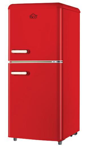 Dcg Frigo Doppia Porta Linea Retro' 110lt E Rosso Mf110rcdp