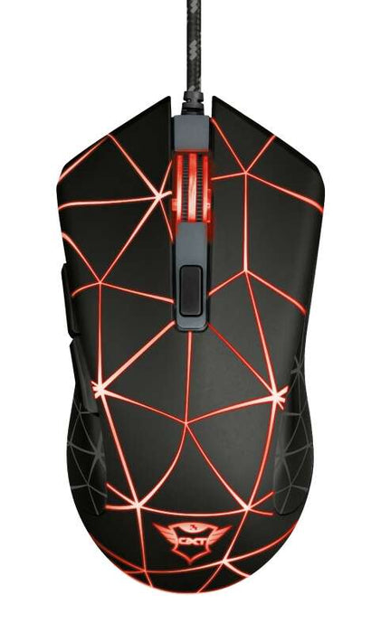 Trust Gaming GXT 133 Locx Mouse USB 4000dpi - 6 Pulsanti - Illuminazione LED - Cavo Intrecciato 1.80m - Uso Ambidestro - Colore Nero