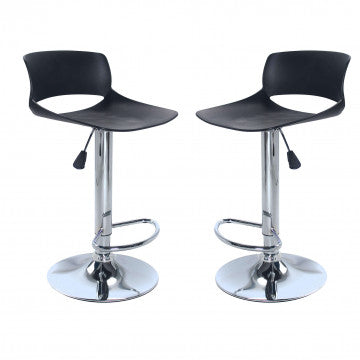 Sgabello girevole regolabile in ABS nero altezza 75,5-96 cm