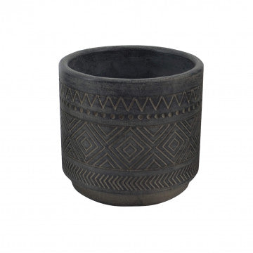 Vaso Melissa in fibra sintetica antracite 15,3 x 15,3 x 14 cm
