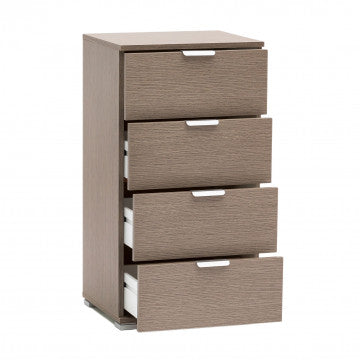 Mobiletto 4 cassetti rovere grigio truciolare bilaminato 45x38x85 cm