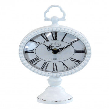 Orologio da appoggio in ferro con quadrante in vetro, 16,5x8,5x22,5 cm