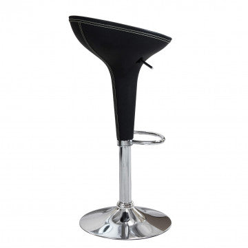 Sgabello regolabile in metallo e plastica, altezza 58-78 cm, colore nero