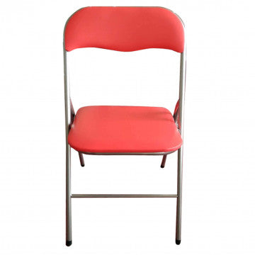 Sedia pieghevole con seduta imbottita PVC, tubo acciaio verniciato