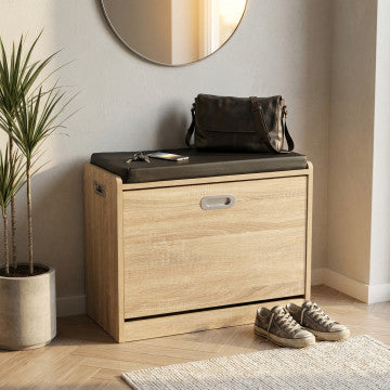 Scarpiera in legno con cuscino 60x29,5x48 cm, peso 8,35 kg