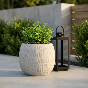 Vaso medio in fibra sintetica grigio 18,8 x 18,8 x 16,5 cm