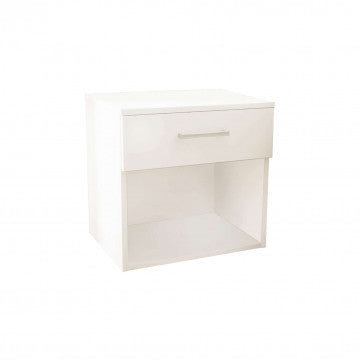 Comodino truciolare bilaminato bianco 44,5x35x43,5 cm