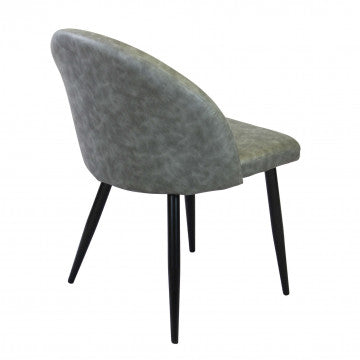 Poltrona struttura metallo seduta schienale ecopelle grigia 50x50x76