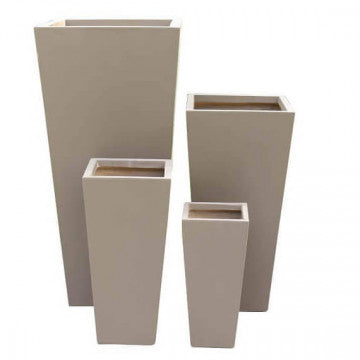 Set 4 vasi in fibra di argilla graduati con altezze da 38,5 a 89 cm