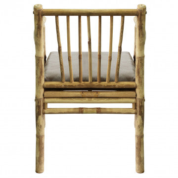 Poltrona in bamboo grigio chiaro, 57x57x82 cm, peso 9 kg