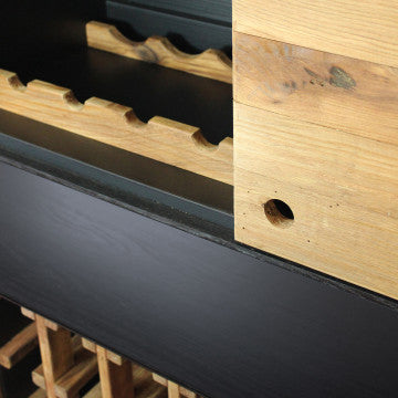 Mobile in legno di pino riciclato, 100x40x131 cm, colore marrone
