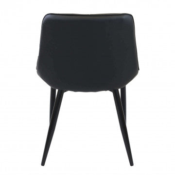 Poltrona struttura metallo seduta schienale ecopelle nero 59x51x82cm