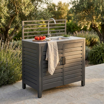 Modulo cucina con lavello struttura alluminio verniciato 90x62x125 cm