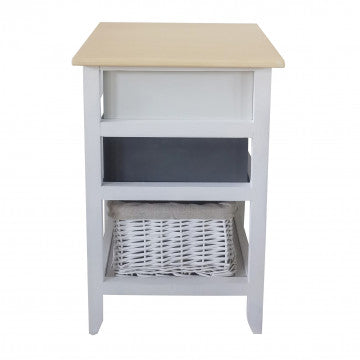 Mobiletto in legno con 3 cassetti, dimensioni 35x28x62 cm