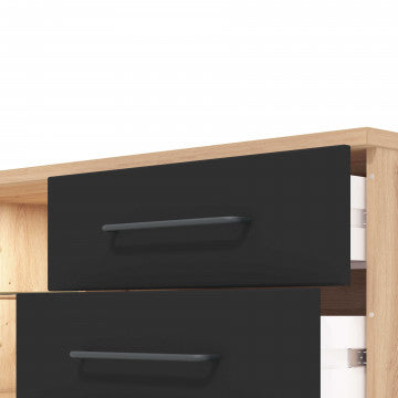 Mensola TV Lusitania rovere artigiano nero 161,5x40x65 cm truciolare