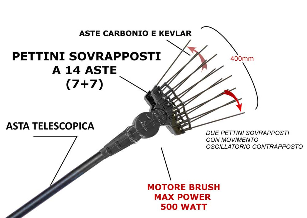 Scuotitore Olive Cordless 21V Telescopico 3m 14 Aste