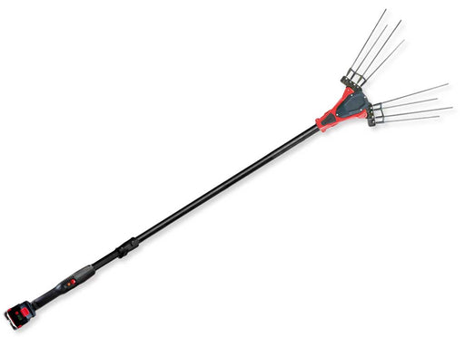 Scuotitore Olive cordless 21V con motore brushless da 700W, asta telescopica in carbonio, pettini a 8 aste, ideale per potature professionali