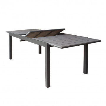 Pental Table 180/240 x 100 - Table d'extérieur extensible avec structure en aluminium et plateau en polywood