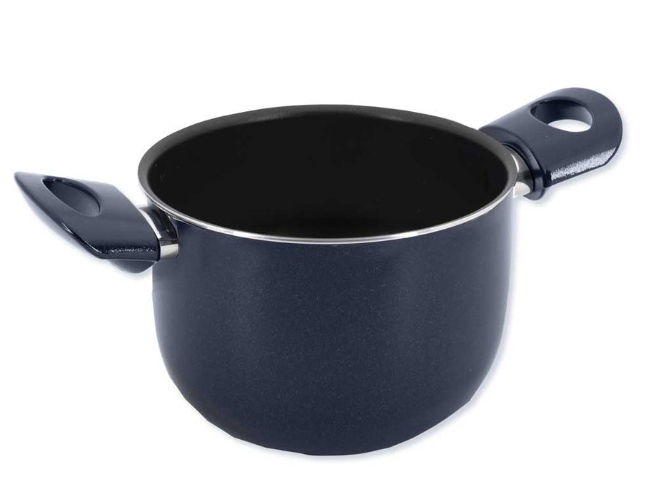 Pentola antiaderente Accademia Mugnano in alluminio blu con manici ergonomici, rivestimento 5 strati, ideale per cucinare e facile da pulire