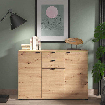 Mobile in truciolare bilaminato rovere chiaro 135x40x95 cm