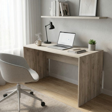 Scrivania in truciolare bilaminato rovere grigio 138,5x68x75 cm
