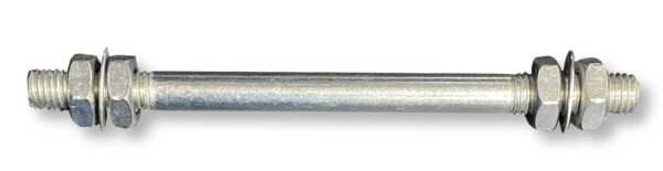 Assale Completo per Carriola – Acciaio Zincato Ø12 mm, Lunghezza 210 mm con Bulloni