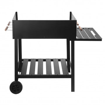 Barbecue a carbonella con struttura in acciaio verniciato nero e 2 griglie