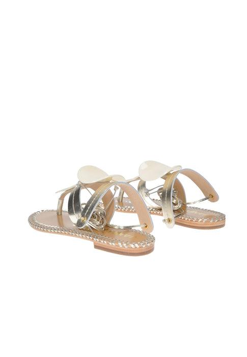 Sandalo Infradito Jade In Pelle Con Chiusura A Laccio Schiava Sottopiede Imbottito Fondo Gomma Tacco 2 Cm JANET E JANET