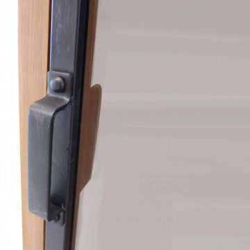 Vetrina in metallo e legno colore marrone, dimensioni 53x46x183,5 cm