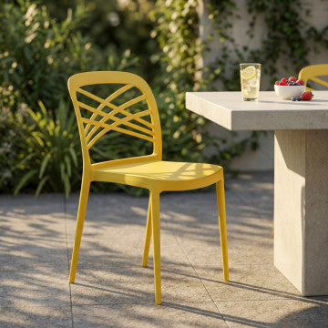 Sedia Harmonie Polipropilene Giallo Impilabile 43,5x51x80,5h cm
