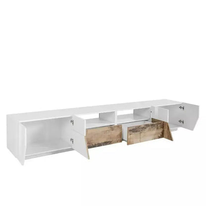Porta TV Alien con dimensioni 260 x 43 x 46 cm Lowboard in Bianco Laccato/Acero Pereira Porta tv Italy Web forniture   