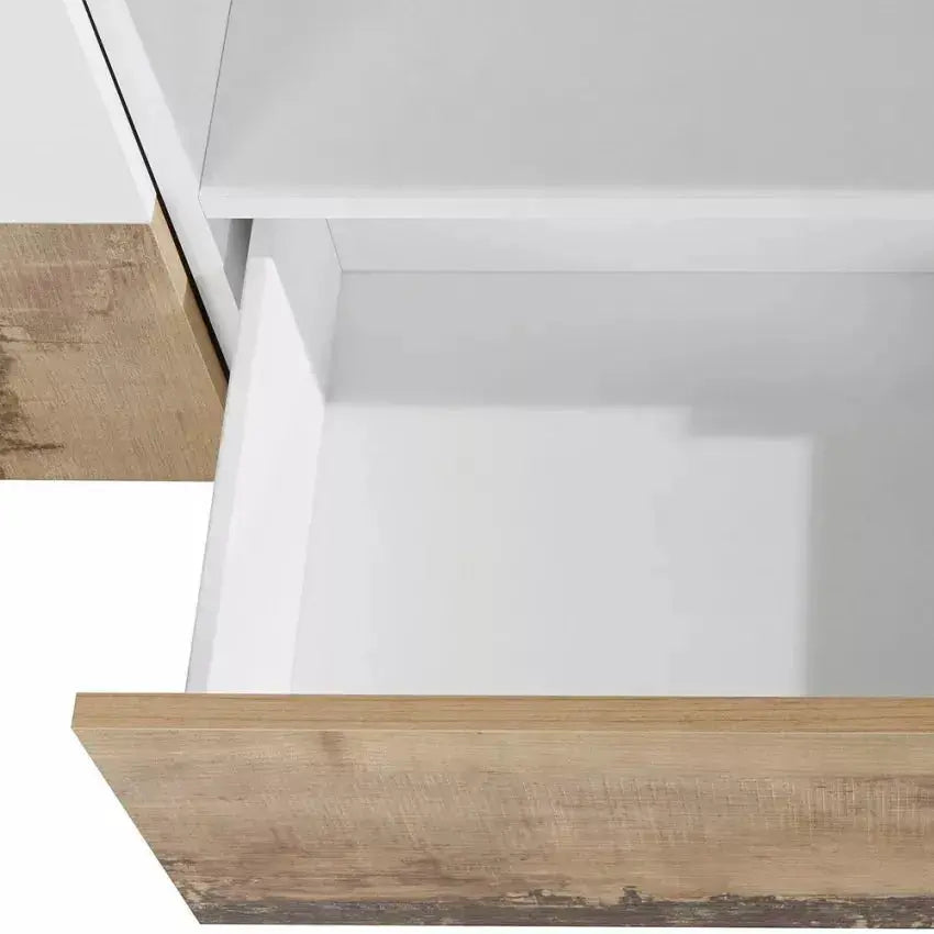 Porta TV Alien con dimensioni 260 x 43 x 46 cm Lowboard in Bianco Laccato/Acero Pereira Porta tv Italy Web forniture   