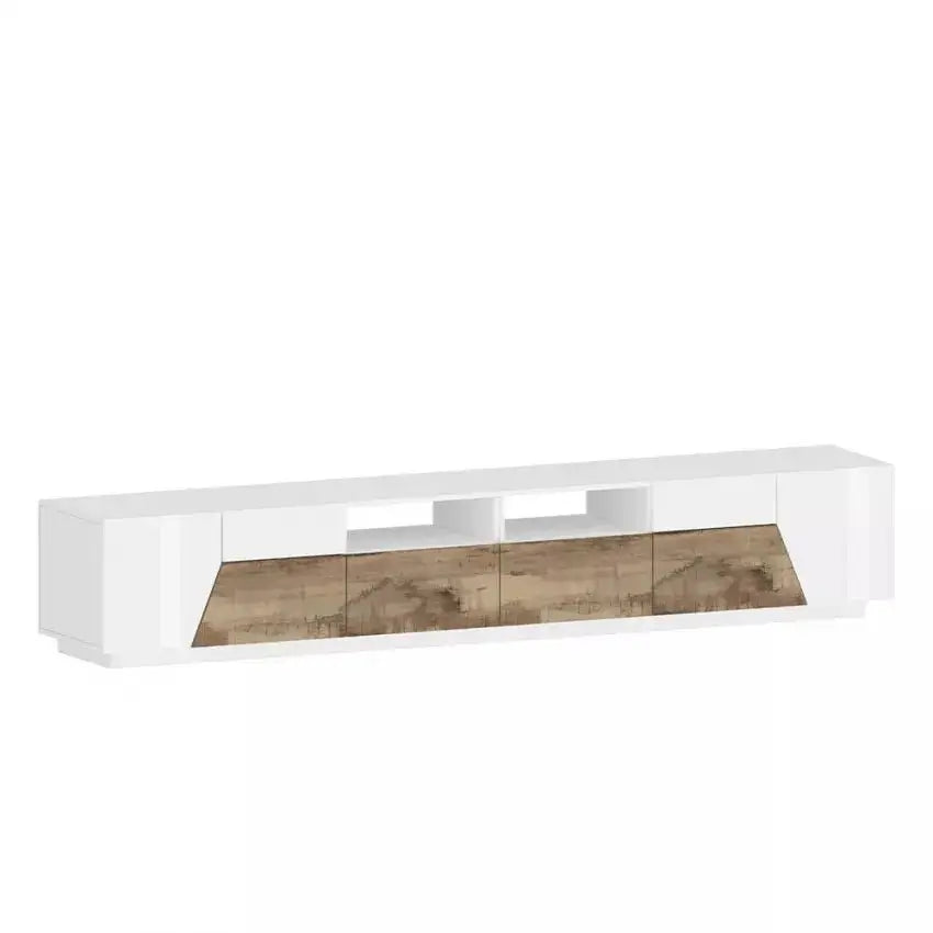 Porta TV Alien con dimensioni 260 x 43 x 46 cm Lowboard in Bianco Laccato/Acero Pereira Porta tv Italy Web forniture   