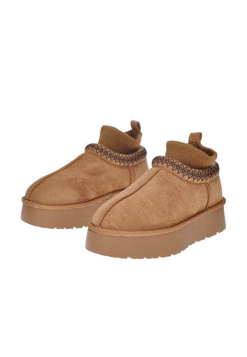 GOLD GOLD Slip On Copy In Ecopelle Con Sottopiede In Ecopelliccia E Fondello In Tessuto Con Para Alta 5 Cm